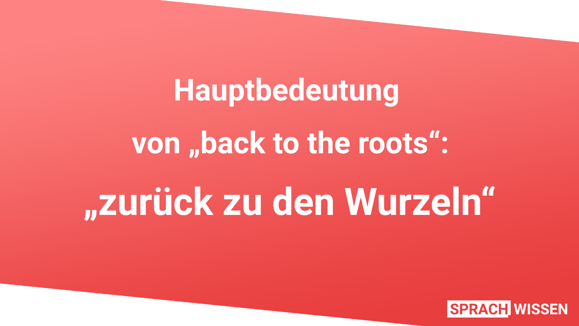 Back to the roots - zurück zu den Wurzeln Back to the roots - zurück zu den Wurzeln